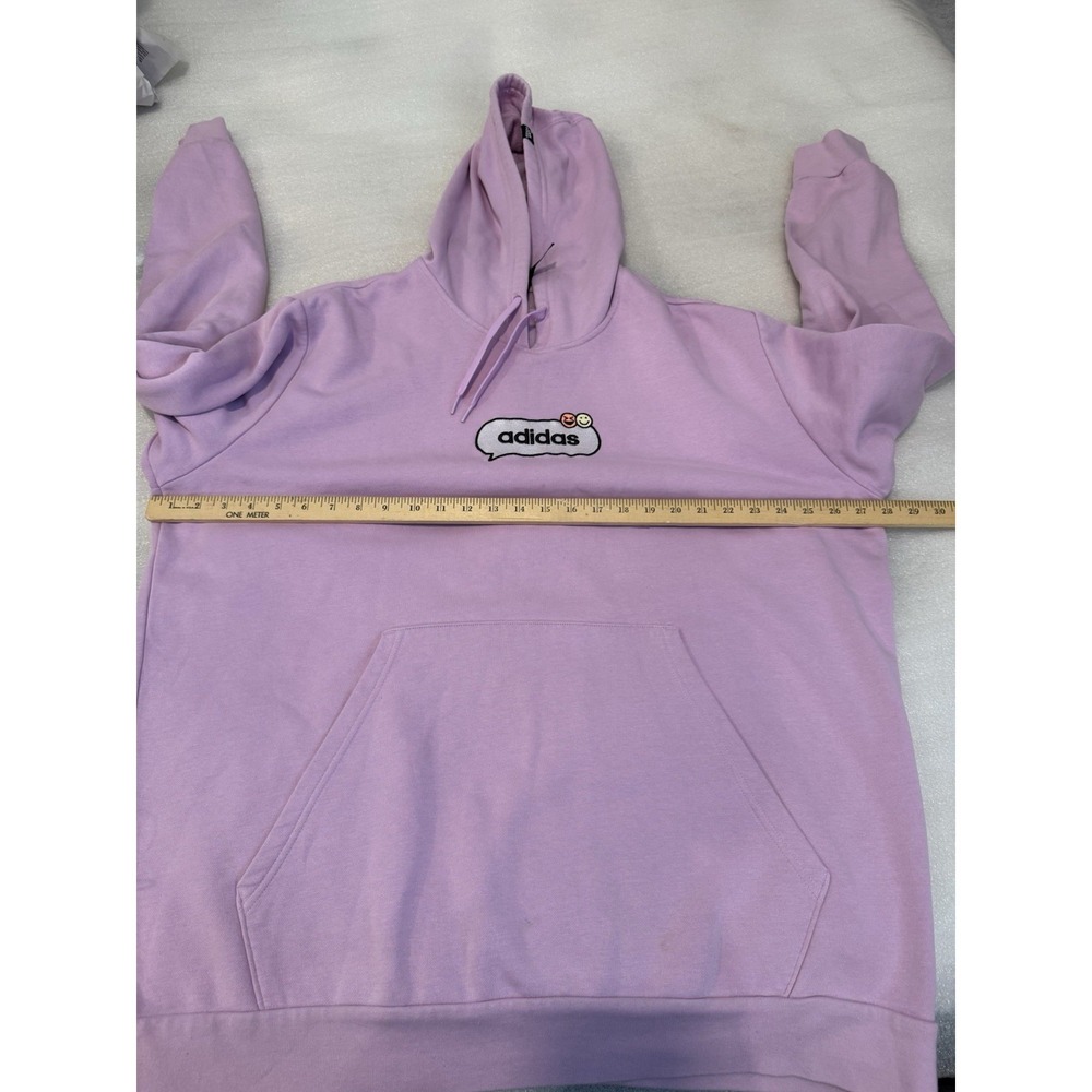 Adidas Men's Sweatshirt Emoji Hoodie Smiley Face Size Small Purple Pink 2XL - Picture 2 of 14